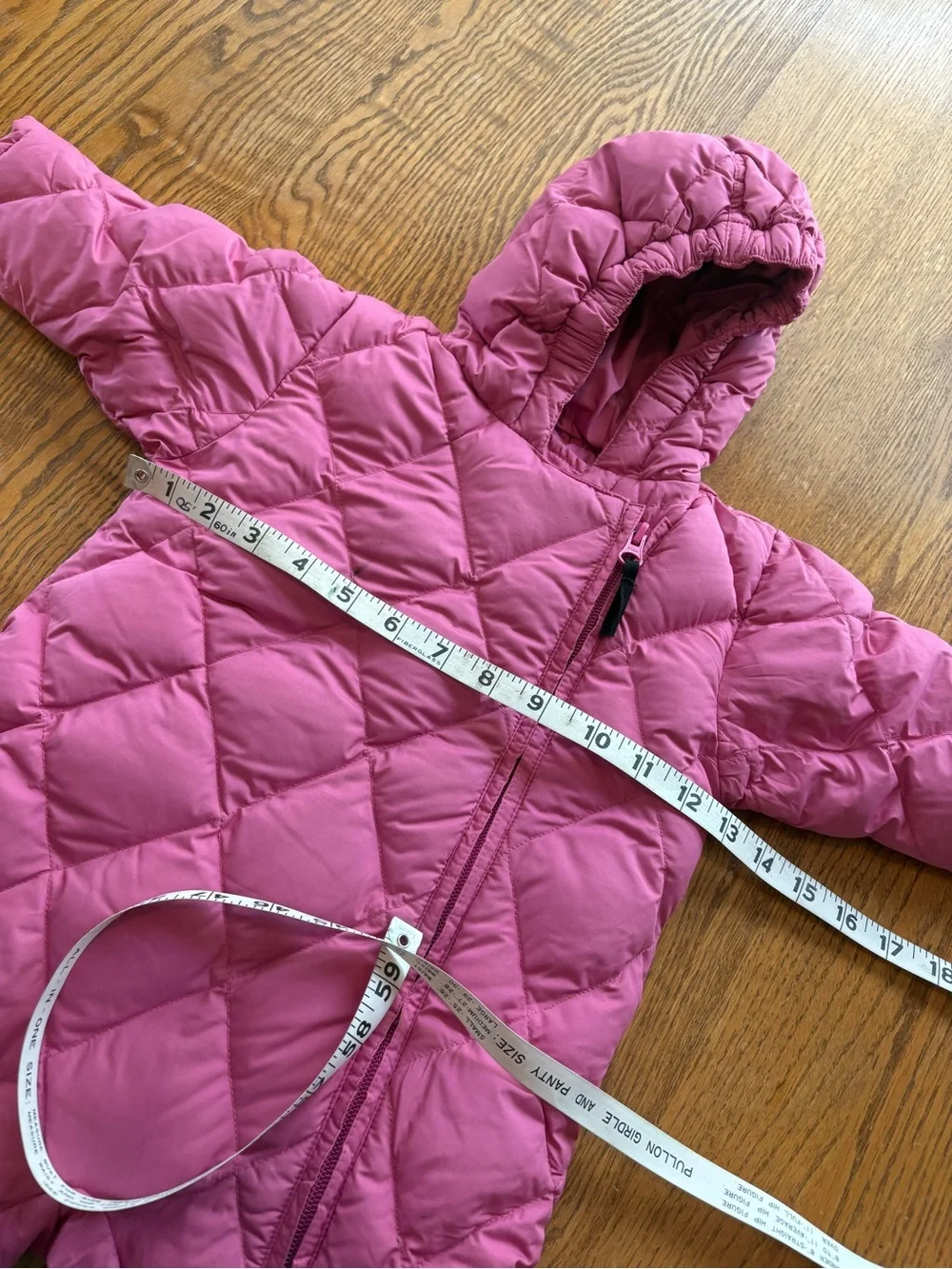 Lands End Pink Goose Down Baby Bunting Hooded Snowsuit Girl’s Size 6 Months SPOT